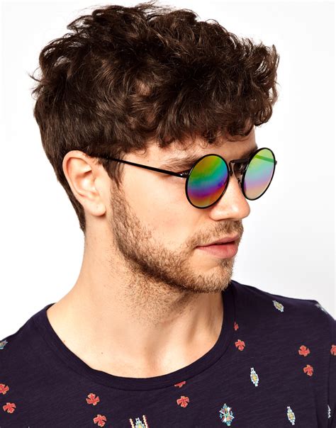 black round mirrored sunglasses|round mirrored sunglasses men's.